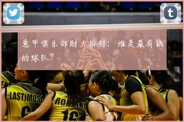 意甲俱乐部财力排行：谁是最有钱的球队？